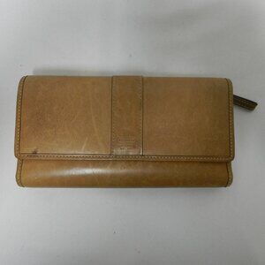 Coach Hamptons Vintage Large Trifold Genuine Leather Wallet checkbook clutch
